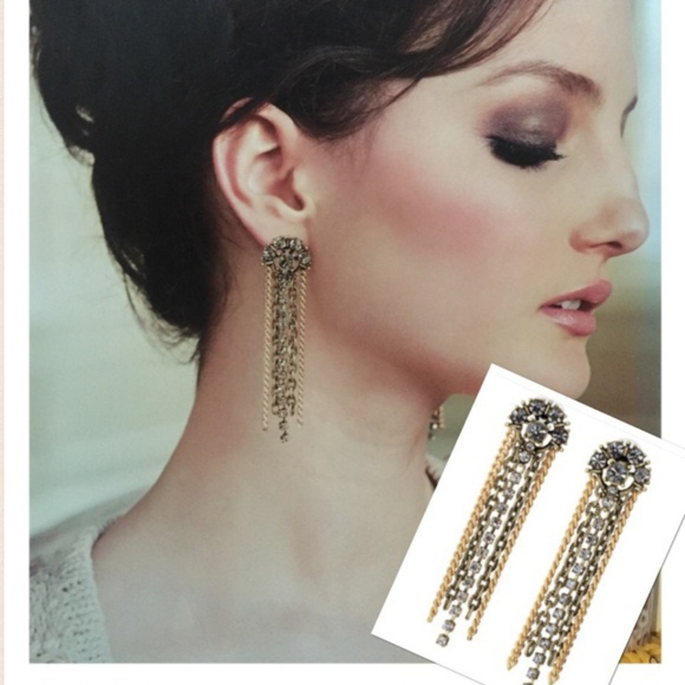 Stella & Dot Mixed Metals Cleo Fringe Earrings NWT